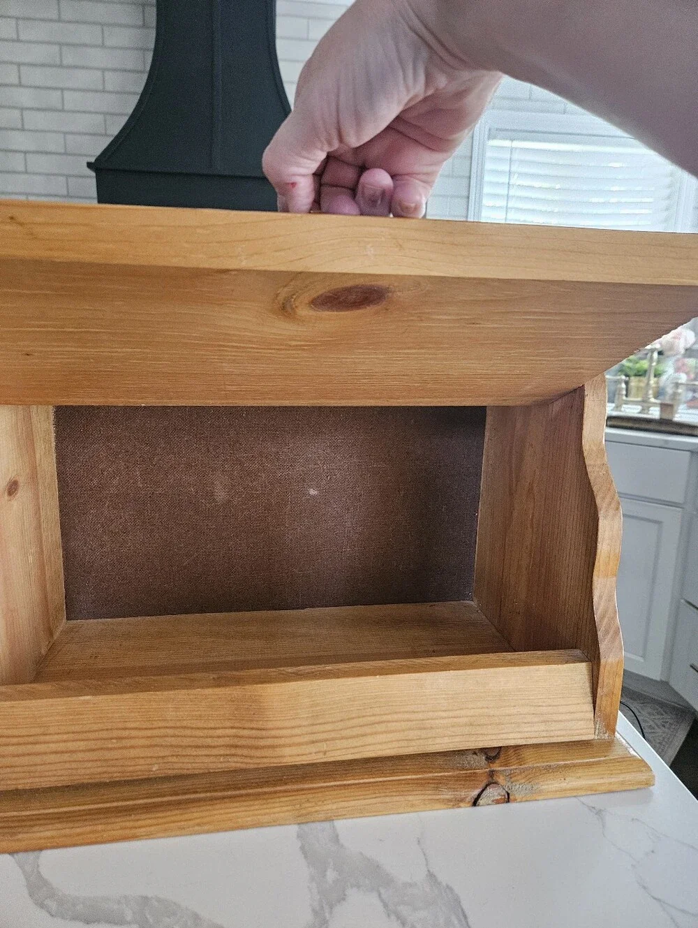 Solid Wood Bread Box in Warm Honey Tone